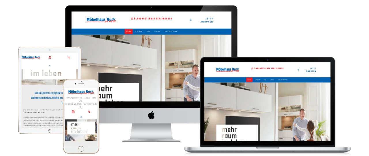 Landingpage für Möbelhaus Kuck - Templin